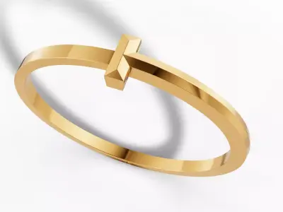 Tiffany T Style Bangle Bracelet STL 3Dm CAD File 3D print model