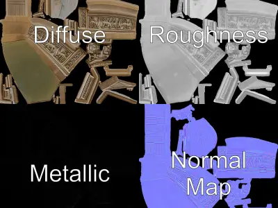 Ancient Relief Frieze Model Pack for Historical Environments Low-poly 3D model