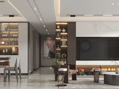 decoration Guest Modern model Home 3D model