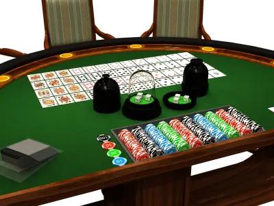 Casino Table Low-poly 3D model