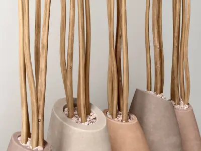 Vase slice pebble branch n3 3D model