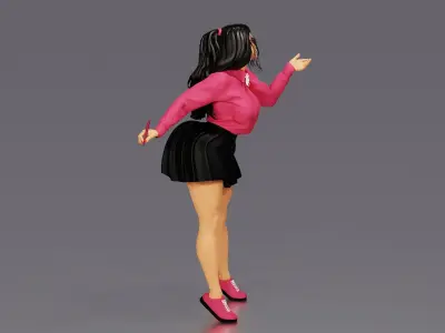 School Girl Dress Low-poly 3D model