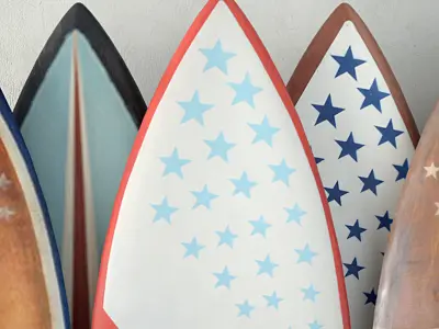 Vintage Wooden Surfboards 3D model