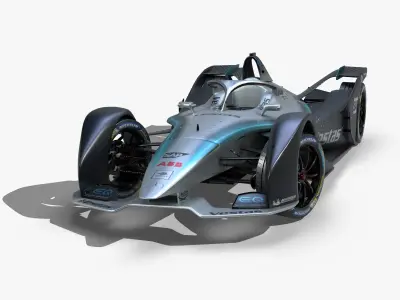 Mercedes Formula E 2020 Low-poly 3D model