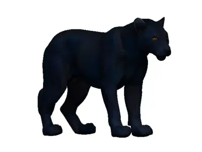Black Leoapard Low-poly 3D model