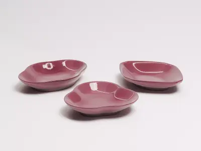 Small Plates Set 01 Low-poly 3D model