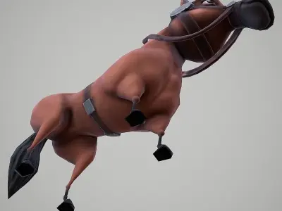 Horse Cartoon Low-poly 3D model