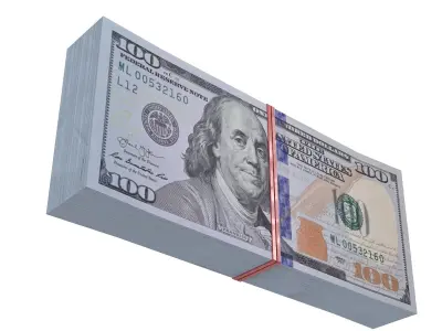United States Dollars Stack Low-poly 3D model