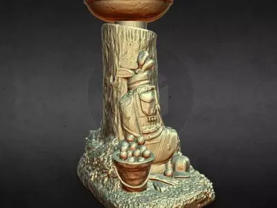 Golf themed collection plate decoration large candle holder 3D print model