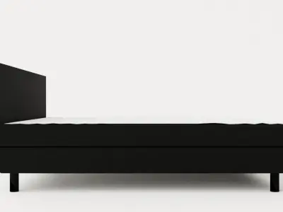Charm Complete Bed Package 180x200 Black Low-poly 3D model