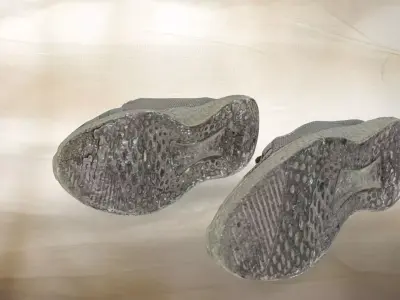 A pair of used sport shoe 017 Low-poly 3D model