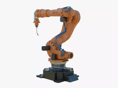 Industrial Welding Robot Orange Clean Low-poly 3D model