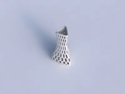 Vase puffy triangle with checker grid lattice 3D print model