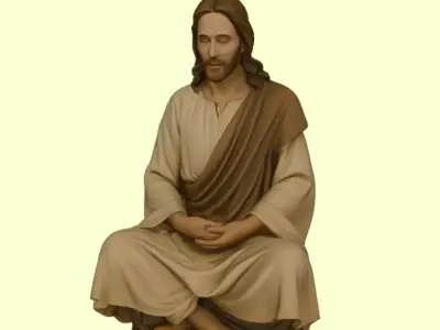Jesus Christ Meditative Pose Figurine 3D print model