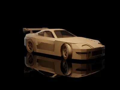 TOYOTA CASTROL TOMS SUPRA 1997 cardboard car 3D model