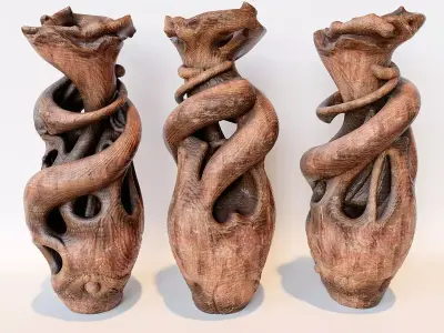 Wooden Vase 3D model