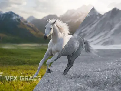 White Horse Animation VFX Grace 3D model