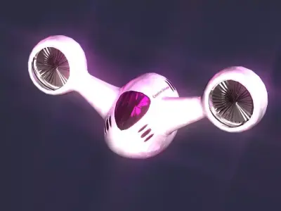 Fan Engine Wings Spaceship Low-poly 3D model