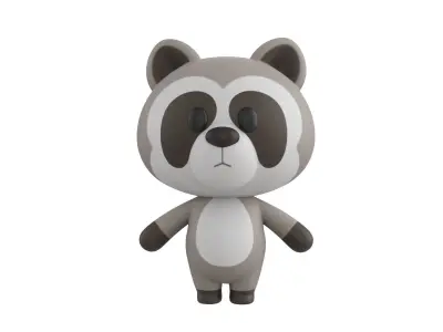 Character133 Rigged Raccoon 3D model