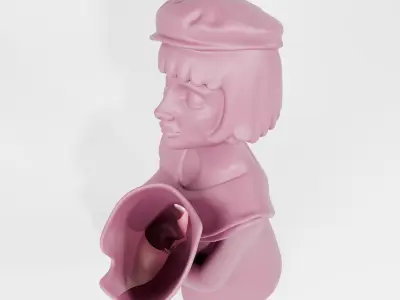 Bouquet Girls vase - Statue Sculpture Home Decor 3D print model