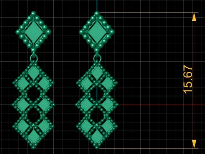 INDIAN STYLE LUXURY GOLD EARRING 3D PRINTABLE MODEL 3D print model