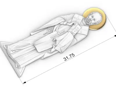 Saint Nicholas 3d model bas relif  3D print model