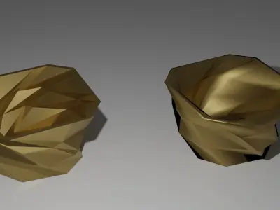 Flowerpot lowpoly pair of sculptures Free low-poly 3D model