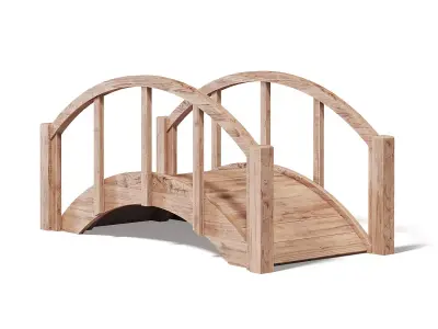 Small Wooden Bridge 3D Model 3D model