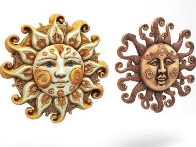 Decorative Suns 2 Low-poly 3D model