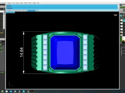 Luxury Emerald Baguette Stone Ring for Men  3383 3D print model