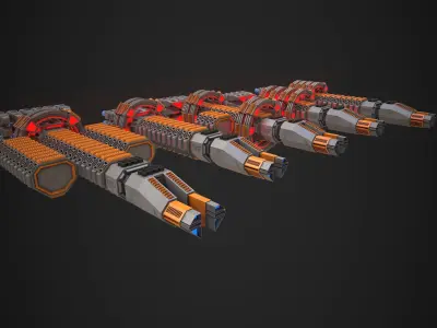 Modular Spaceship Two Low-poly 3D model