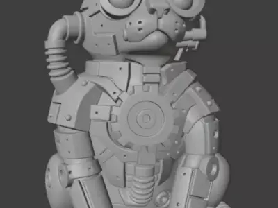 Mechanical Cat Sculpture 3D print model