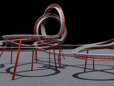 Ultra-Detailed 3D Acrobatic Stunt Track Low-poly 3D model