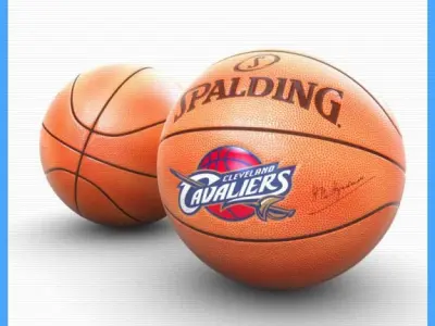 Basketball two basketballs with chicago bulls logo 3D model