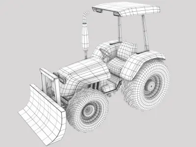 Cartoon Tractor  3D model