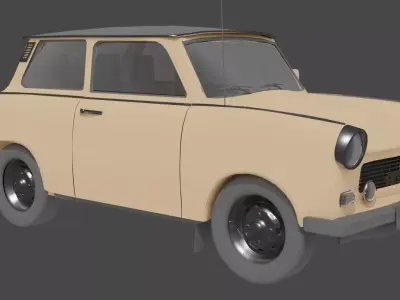 Trabant 601 low poly Low-poly 3D model