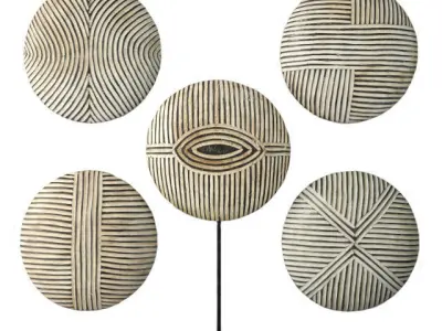 Zulu Round Shields 1 3D model