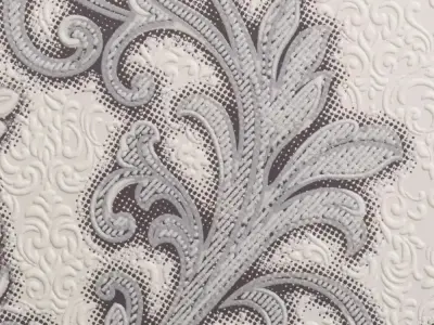 Silver Damask Embossed Wallpaper  Texture