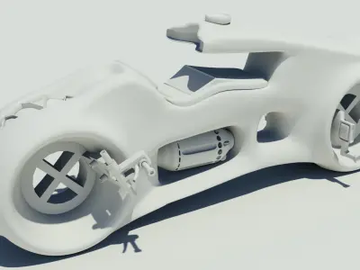 tron inspired bike Low-poly 3D model