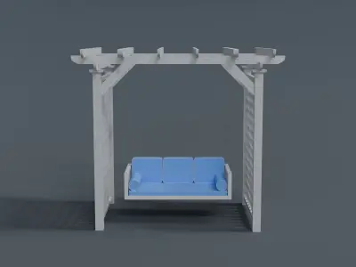 Wooden Swing Free low-poly 3D model
