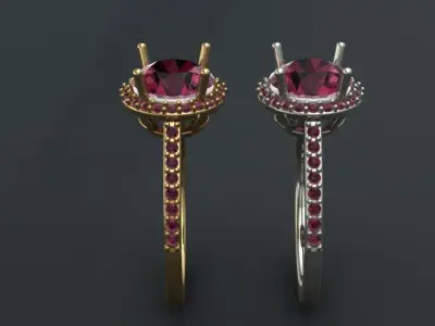 Engagement ring 3D print model 7