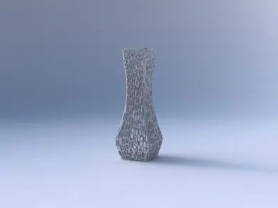 Vase larger opening rectangle with dense organic lattice 2 3D print model