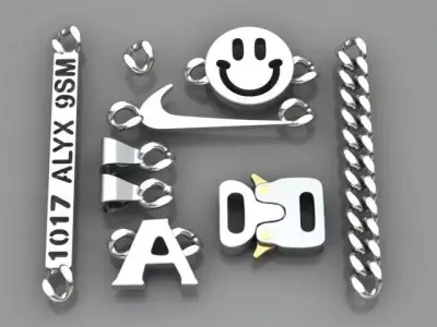 Necklace-Bracelet Silver and Gold Buckle 3D print model