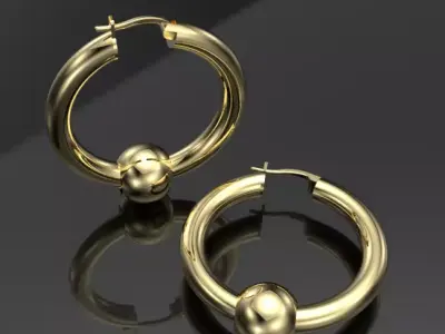 hoop earings with enhancer balls 3D print model