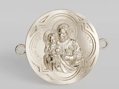 Saint Joseph medal 3D print model