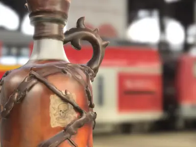 Cursed Pirate Rum Bottle Low-poly 3D model