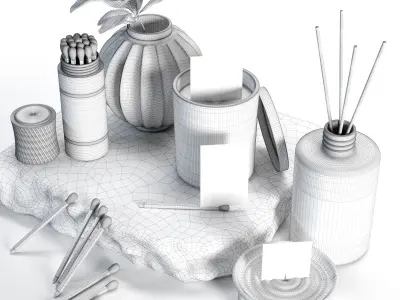 Decorative set 01 3D model shop