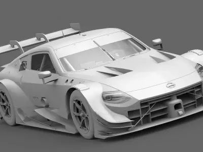 Nissan Z400 GT500 Super GT 2022 2023 Nismo Exterior Interior Low-poly 3D model