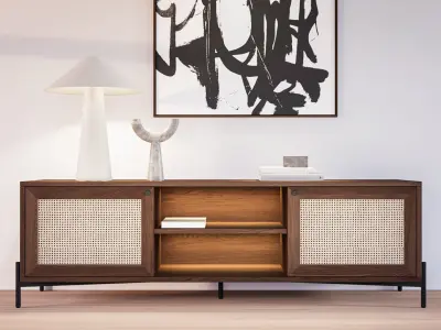 tv lowboard vienna with deco 3D model