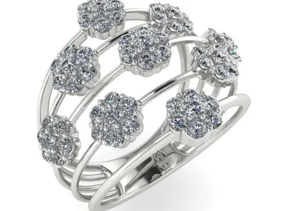 Light Weight Gold Diamond Ring DOC-R8117 3D print model